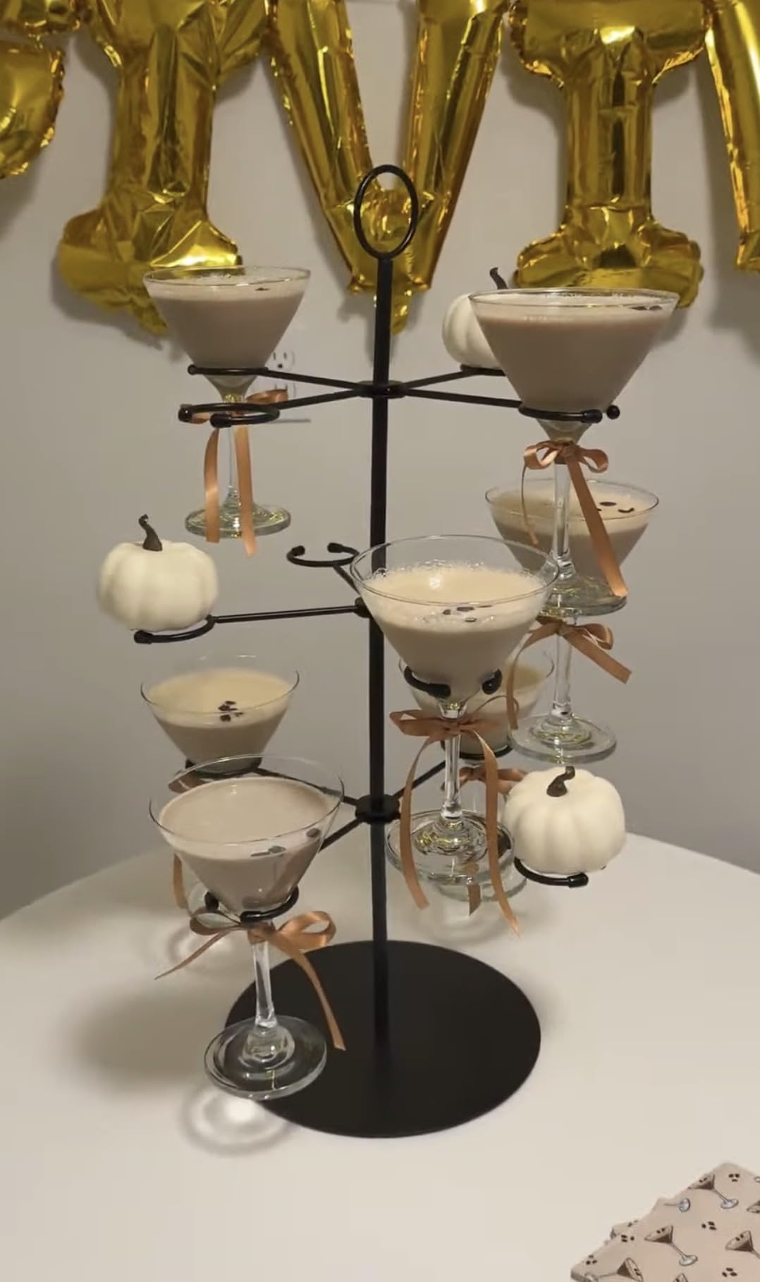 QPIX DIGITAL Champagne Tower,Metal Cocktail Tree Stand 3 Tier - 12 Holders For Champagne, Cocktails, Martini, Margarita Cups at Weddings,Bridal Parties & Events,Cocktail Glass Gold Holder customer photo 1