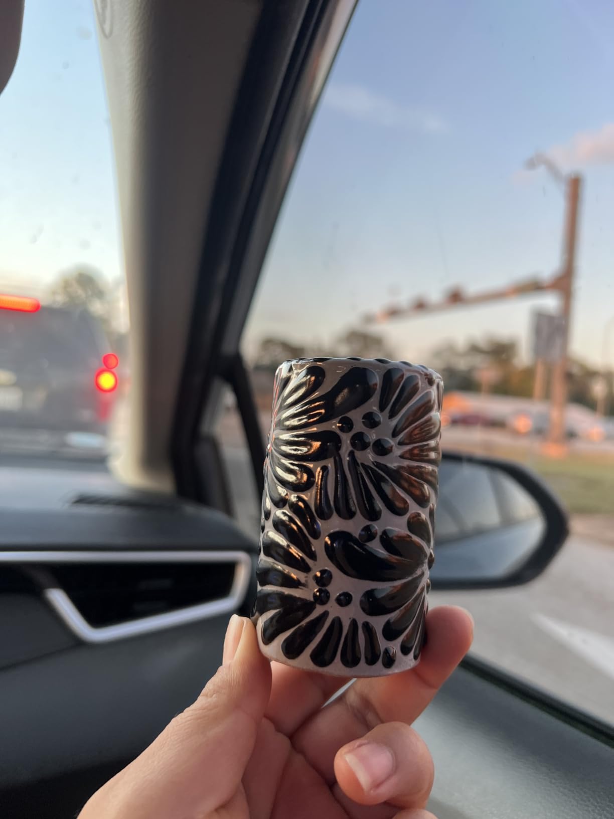 Talavera Mexican Shot Glasses Set of 4 (2 oz) | Authentic Hand-Painted Ceramic Tequileros | Heavy Duty Caballitos for Tequila, Mezcal & Liquors | Blue & White Jaln Azul Floral Design customer photo 2