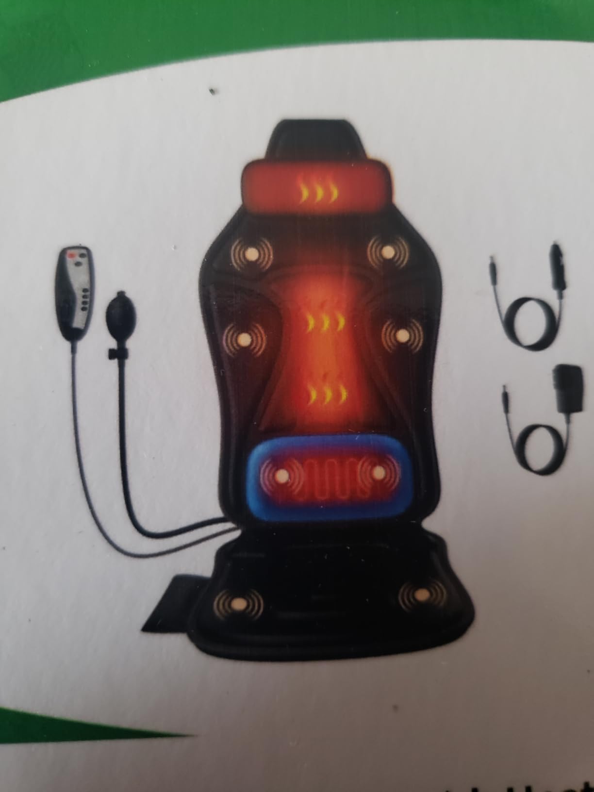 Shiatsu Back Massager with Heat, Massage Chair Pad Seat Cushion for Stress Relief, Deep Tissue Kneading & Roller, 2 Vibration Motors, Back Waist Hip Massager, PU Leather, with 2 Adapters customer photo 1