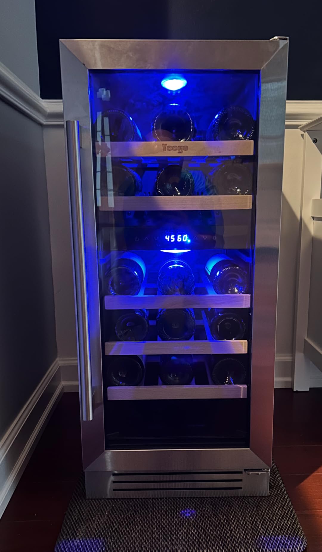 Yeego Wine and Beverage Refrigerator - 24 Inch Dual Zone Wine Fridge 60 Can & 20 Bottle, 36-72°F Cooler Built in Under Counter Fridge with Glass Door for Beer Soda Drink Home Bar Office customer photo 2