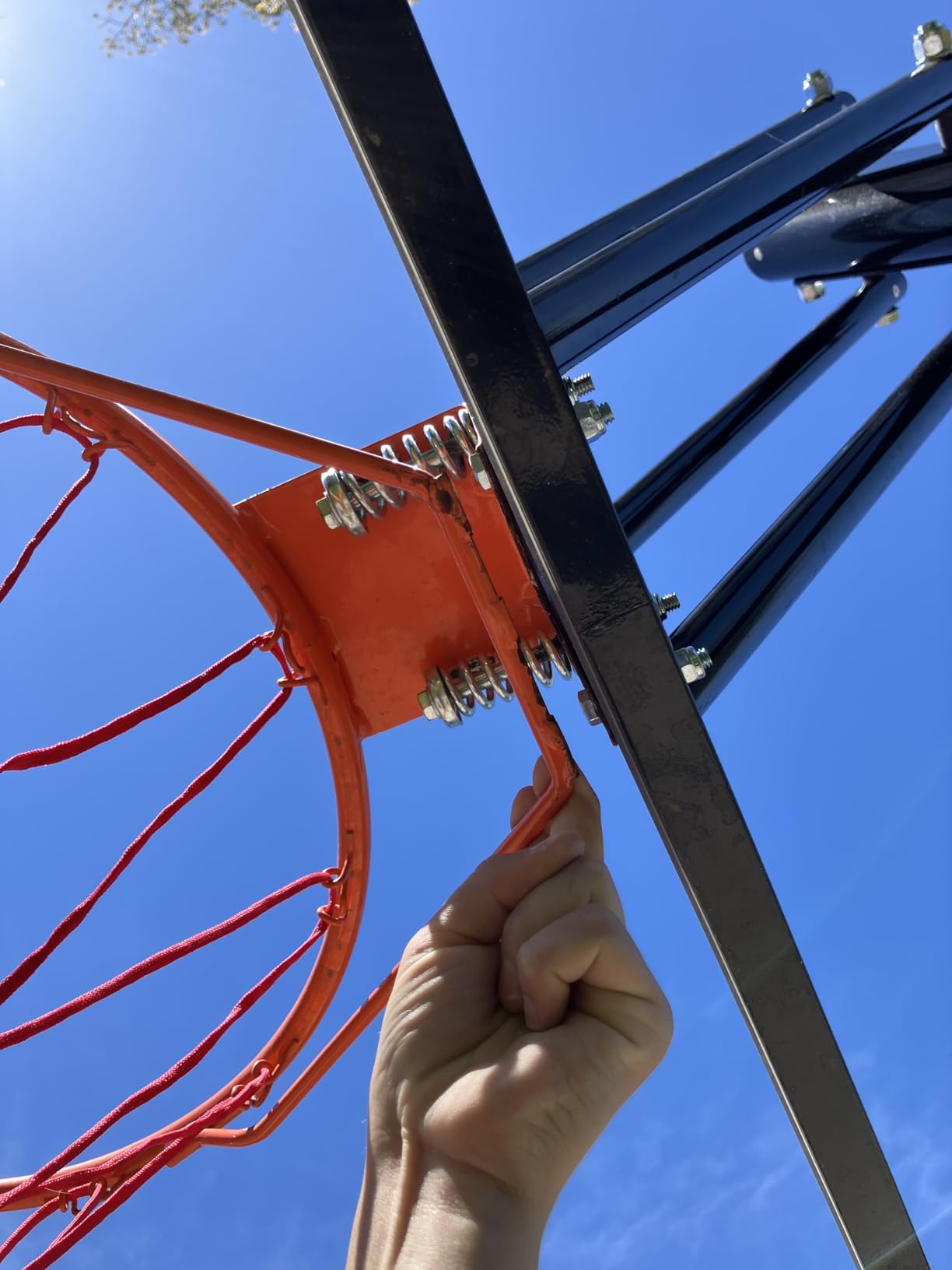 Skytime Basketball Hoop 44&48 Inch Backboard Portable Basketball Goals Outdoor,5.3-10ft Stepless Regulation Crank Adjust Basketball Goal System customer photo 1