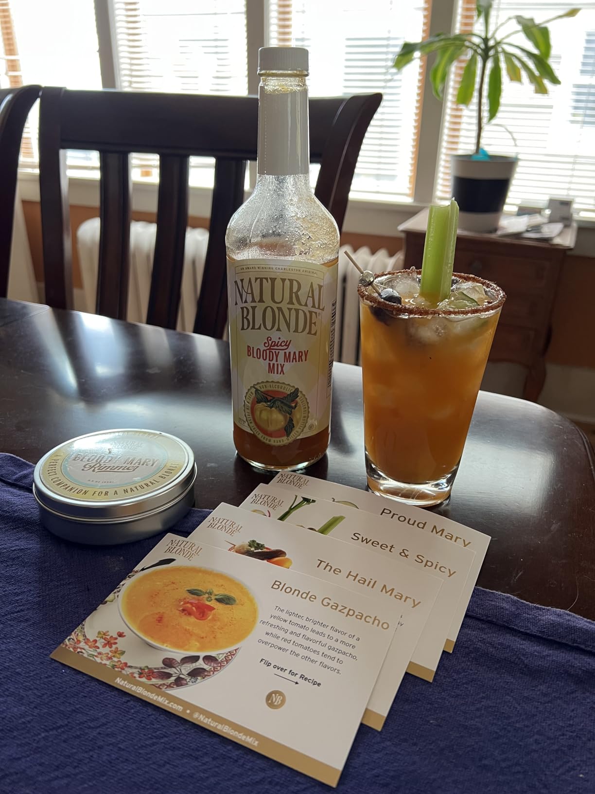 Natural Blonde Spicy Bloody Mary Mix and Spiced Salt Rimmer Gift Set, All-Natural Cocktail Mixer with Hand-Picked Golden Tomatoes - Low Calorie, Gluten Free - 25 Fl Oz (1 Pack) customer photo 1