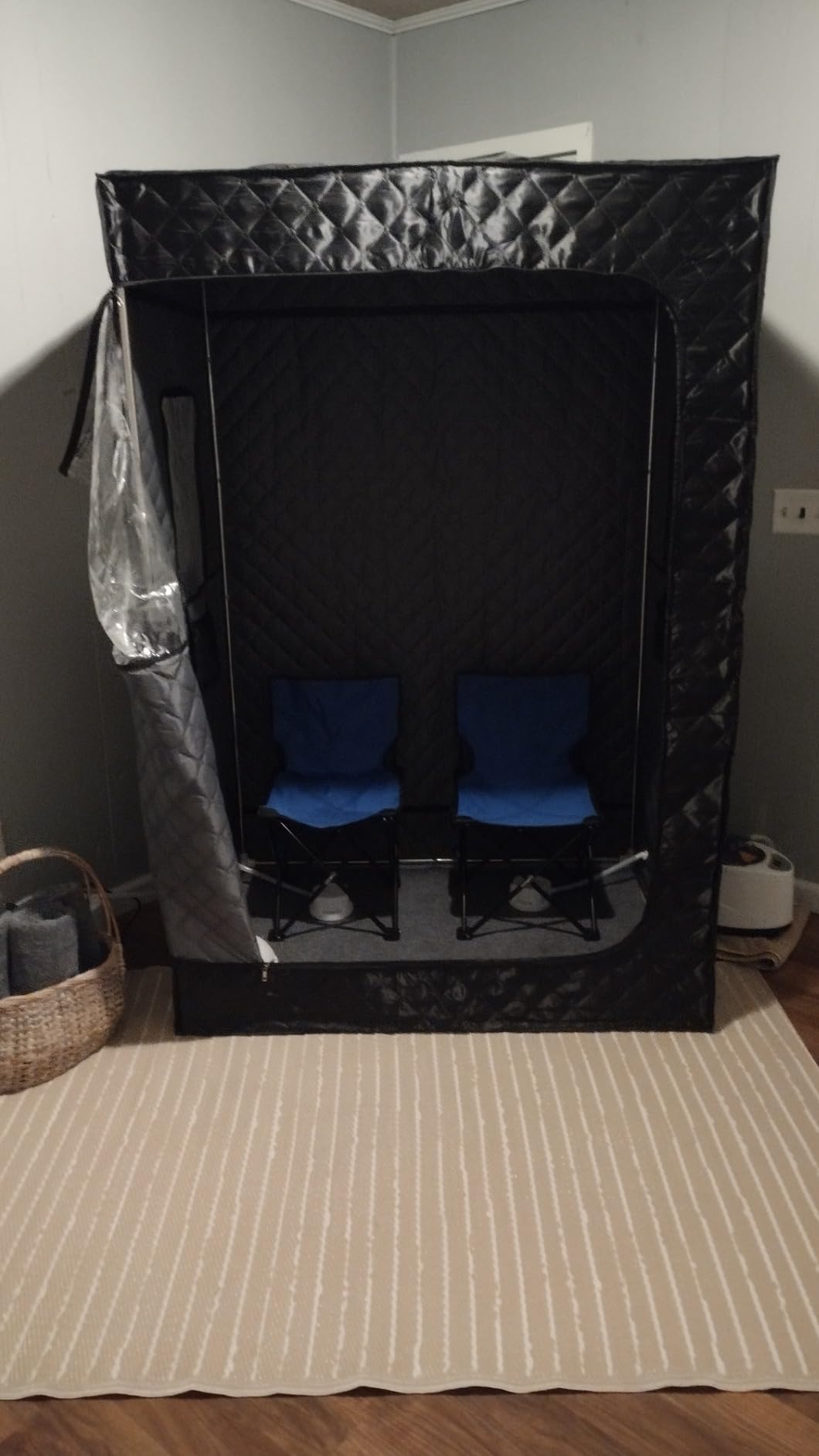 Manastin 2 Person Portable Steam Sauna for Home, 1 or 2 Person Full Body Home Spa with 2 Foldable Chairs, 9 Levels of Sauna Tent with Remote Control customer photo 1
