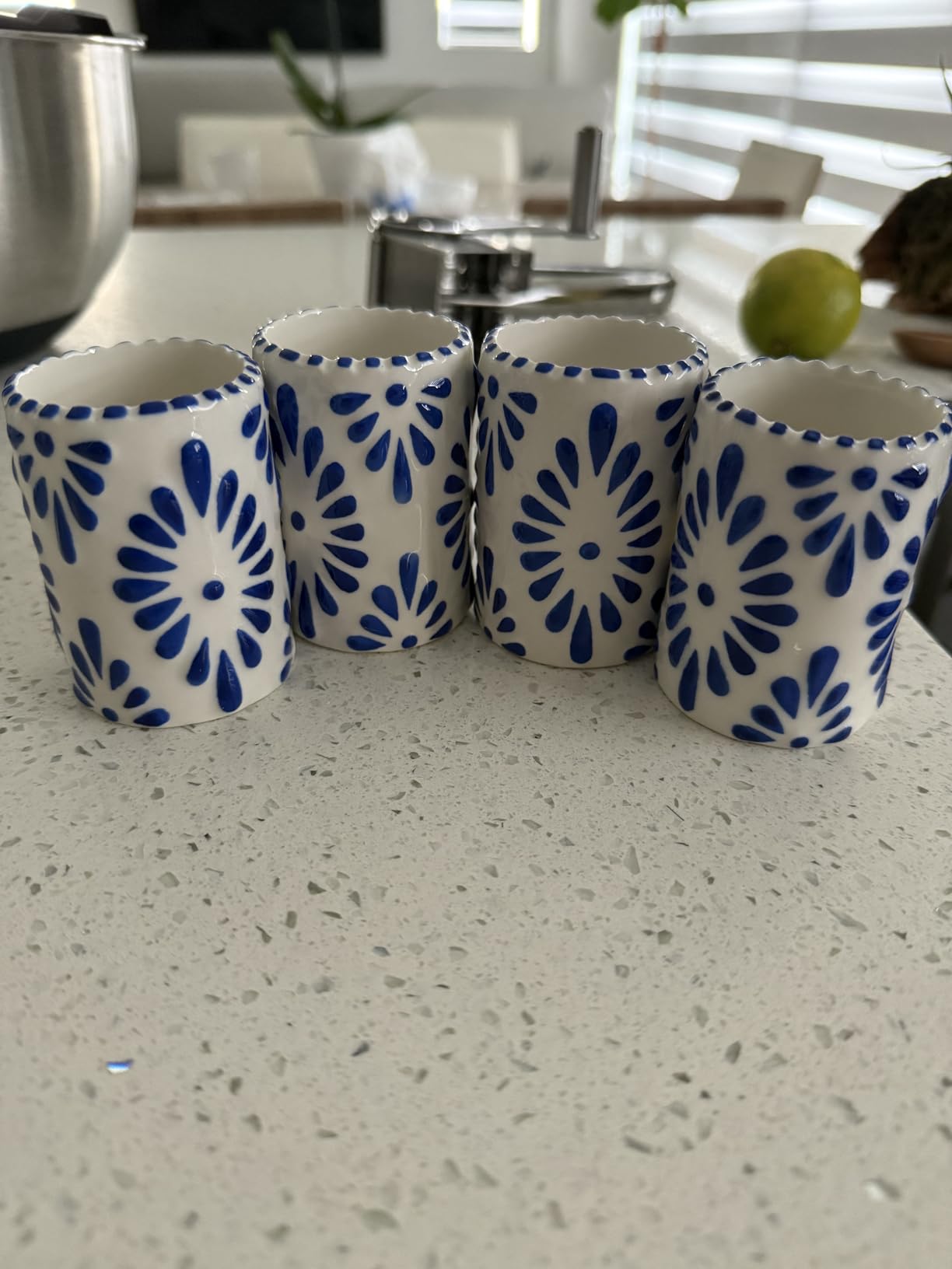 Azul Tequila Shot Glasses - Premium Ceramic Shot Glass for Enthusiasts - Stylish Tequila Glasses for Men & Women for Any Occasion (Set of 4) customer photo 1