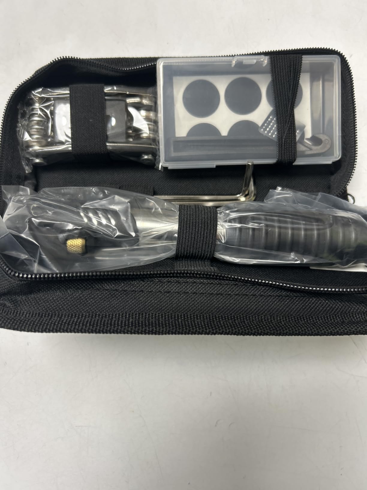 Bike Repair Kit, Bicycle Repair Bag With Tire Pump, Bike Tool Kit for Camping Travel, 16-in-1 Bike Multitool, Bicycle Tire Repair Kit, 4mm and 5mm Allen Wrenches, Used for Mountain Bike and Road Bike customer photo 1