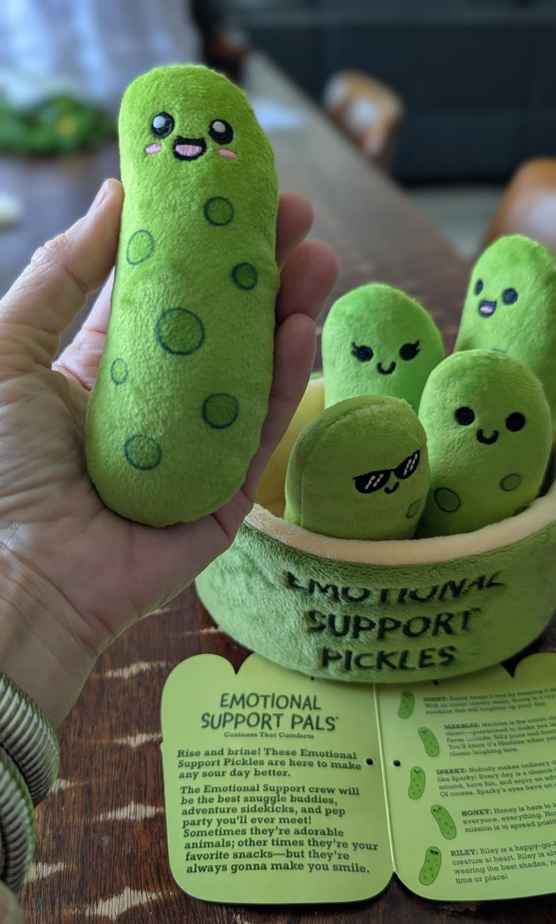 Emotional Support Pickles by Relatable, Cuddly Stuffed Animals and Toys, Squishy Toys and Plushies, Perfect Funny Pickle Gifts for Loved Ones of All Ages, Includes 5 Plushies with Carrying Basket customer photo 2
