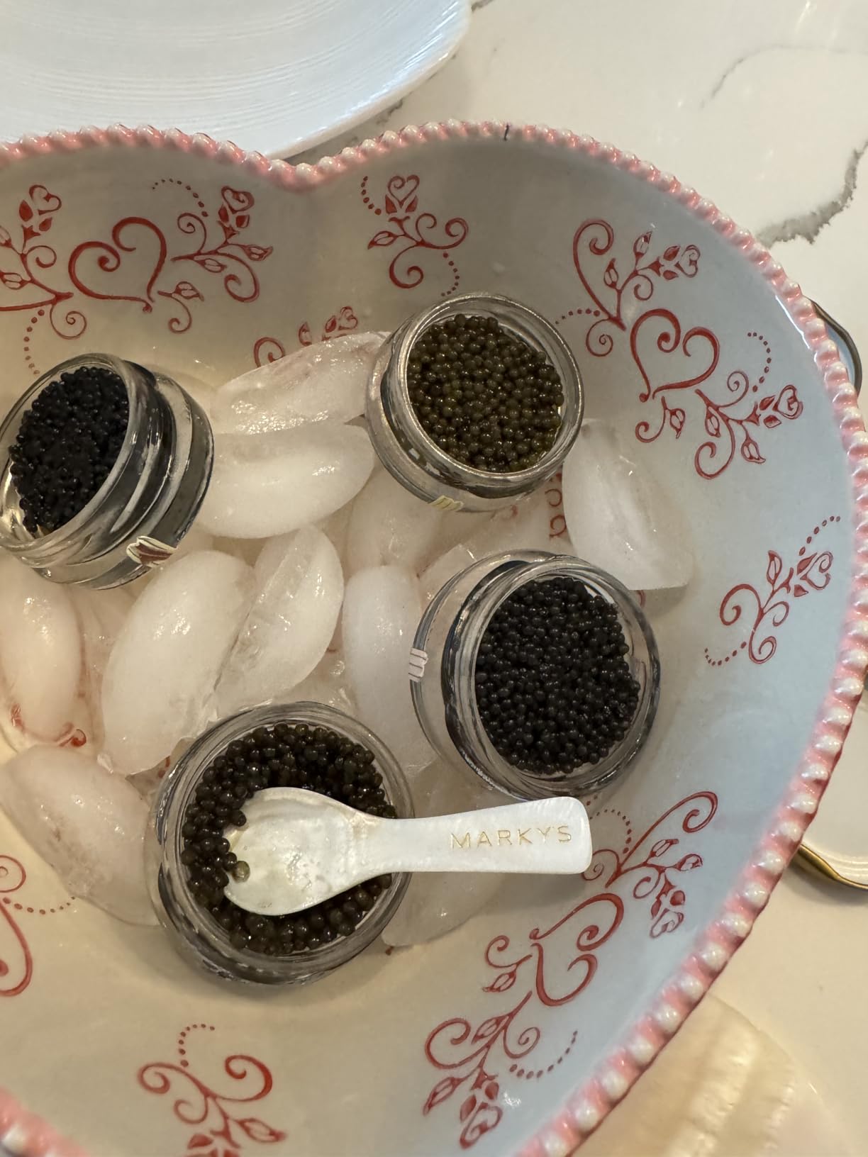 MARKY'S Curated Caviar Tasting Gift Set - 0.5 oz / 14 g (Pack of 4) x Kaluga Royal Amber, Royal Amber Osetra, Hackleback, Siberian Sturgeon - Caviar Blini - Creme Fraiche - Serving Set - Spoon, Plate & Tin Opener - Comes with Cooler Gift Bag customer photo 2