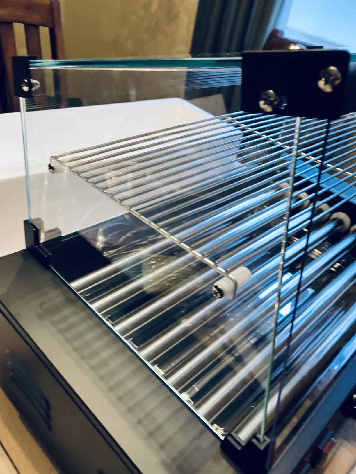 Hot Dog Roller 5 Rollers 12 Hot Dogs Capacity, 750W Stainless Commercial Sausage Grill Cooker Machine with Dual Temp Control,Removable Drip Tray for Party Home Commercial (5 Roller) customer photo 2