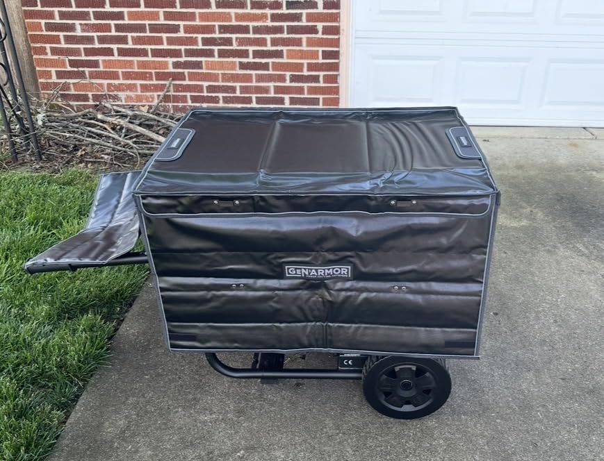 GenArmor Generator Tent Cover while Running, 100% Waterproof Heavy Duty Tarps Generator Enclosure, Portable Outdoor Generator Sheds for outside for Most 4000w~13000w Generators Grey customer photo 2