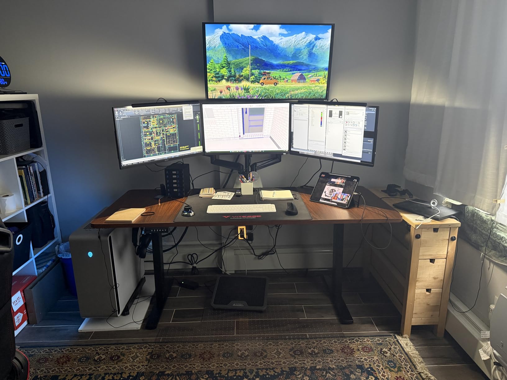 VIVO Large Electric 83 x 30 in Standing Desk, Memory Height Adjustment, 1B Series, Holds 220 lbs, Black Top Black Frame, DESK-KIT-1B8B customer photo 2