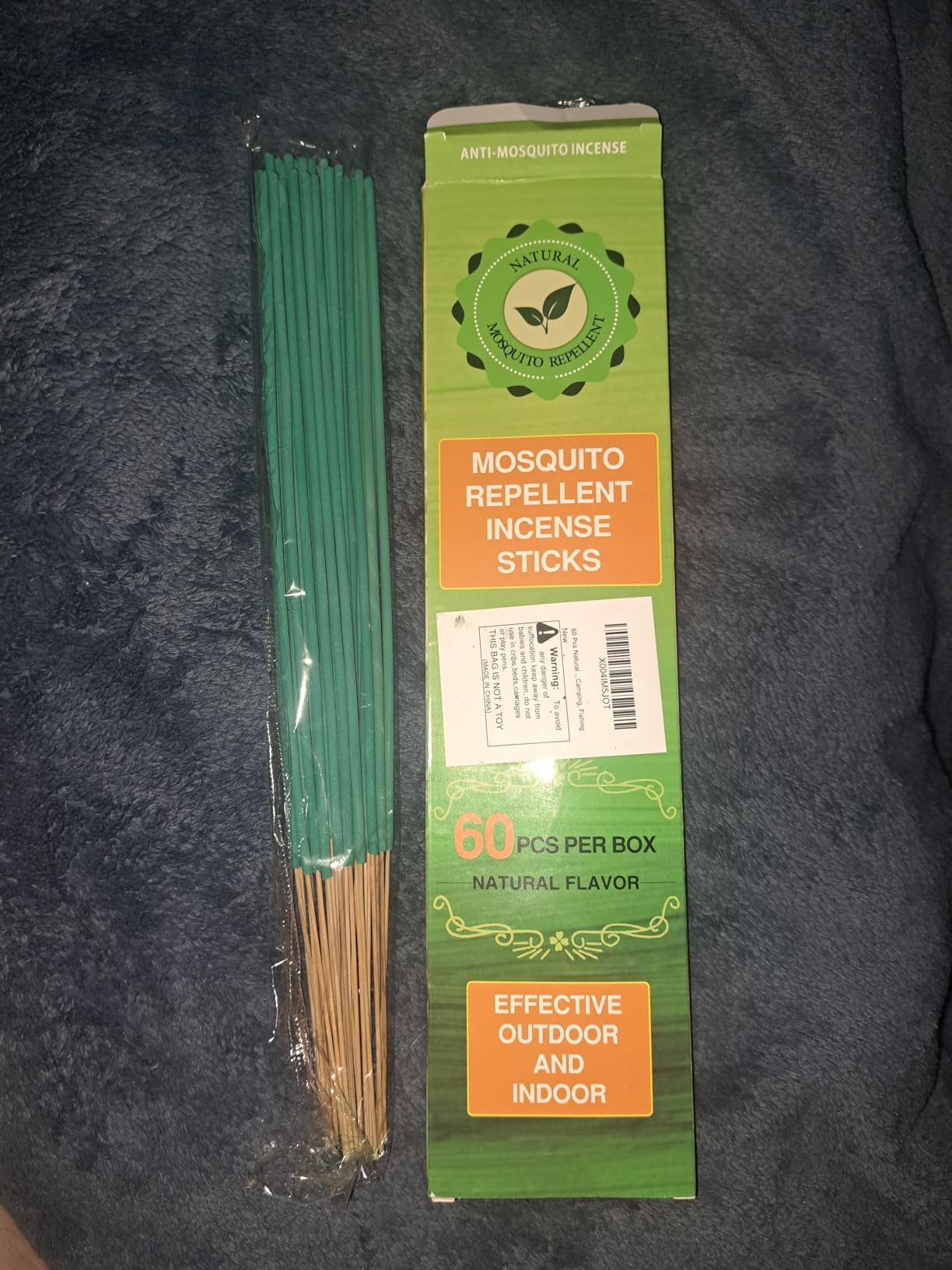 60 Pcs Natural Mosquito Repellent Outdoor Patio, Citronella Oil Mosquito Incense Sticks Plant-Based Bug Repellent for Patio Camping Essentials Fishing Backyard Travel Mosquito Control customer photo 1