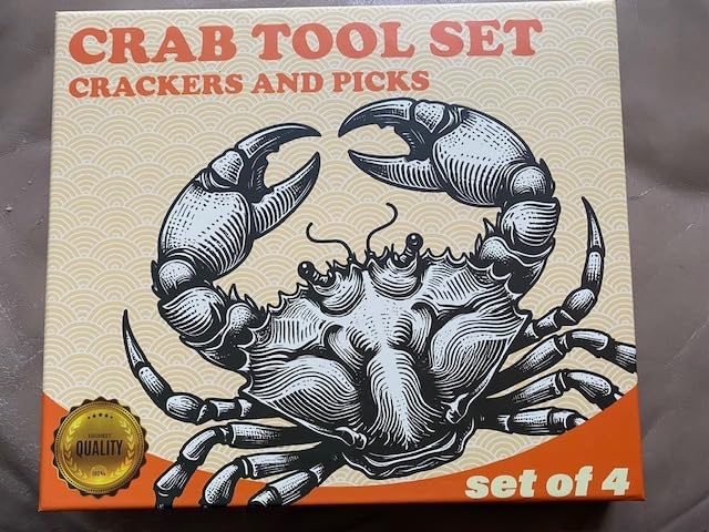 Crab Crackers and Tools, Set of 4 Stainless Steel Lobster Picks, Crab Leg Cracker, Seafood Tool Kit with Gift Box customer photo 1