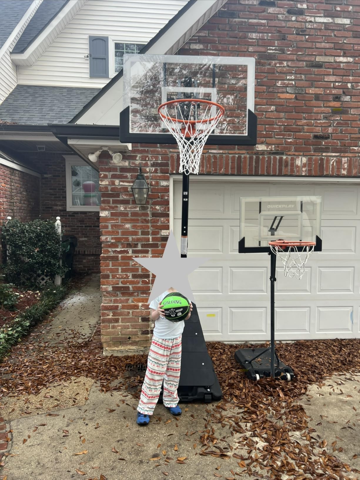 Feelwin Portable Basketball Hoop for Backyard Driveway, Adjustable Outdoor Basketball Goal with Stable Base and Shatterproof Backboard for Youth and Adults customer photo 1
