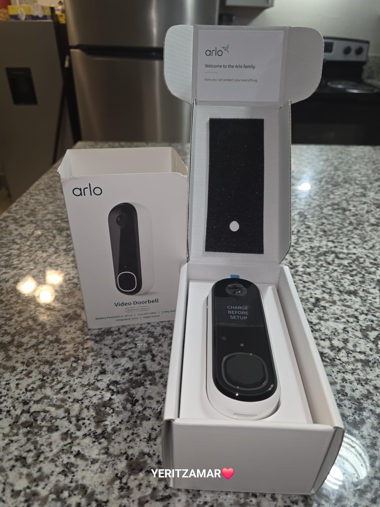 Arlo Video Doorbell HD | 2nd Gen | Wireless/Wired Option, 2-Way Audio, Night Vision, Head to Toe Video View, Integrated Siren | Live Stream | Real Time Notifications |180 Deg Wide View, White customer photo 2