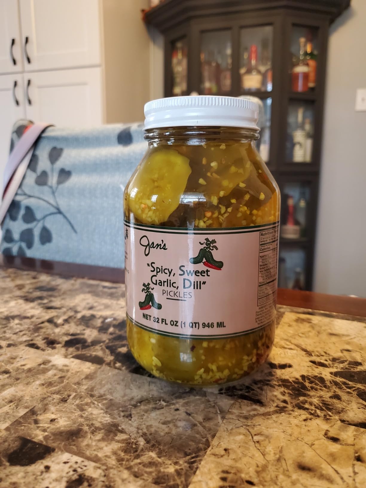 Jan's Pickles - Variety Pack of Spicy, Sweet, and Garlic Dill Pickle Flavors (4 Jars - One of Each Flavor) Kosher, Homemade, Gourmet Flavored and Sliced Dills | 32 fl oz (1 qt) customer photo 1
