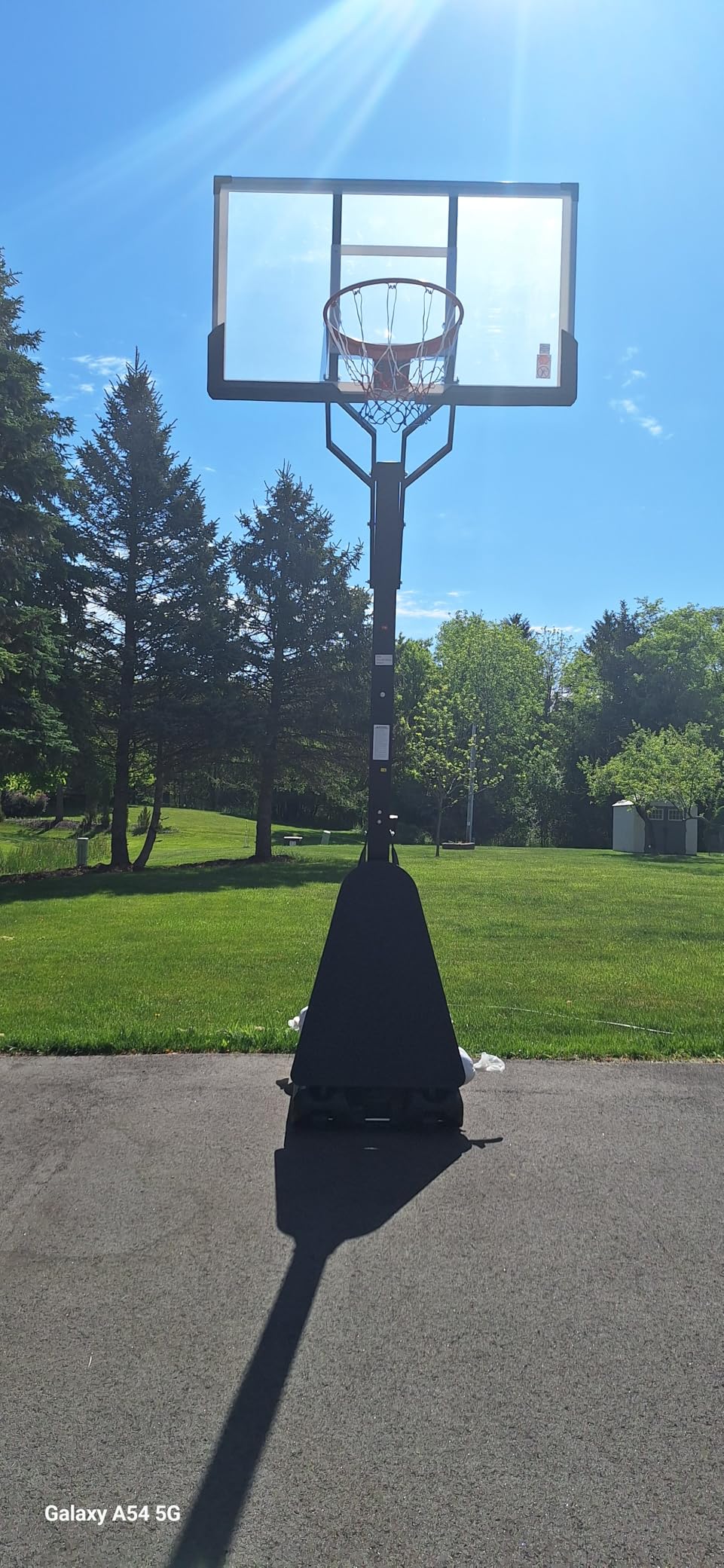 TONBUX Basketball Hoop Outdoor 44/48/54 Inch PC Backboard, 10FT Adjustable Basketball Goal, Portable Basketball Hoop for Kids/Teens/Adults in Backyard, Driveway and Indoor customer photo 1