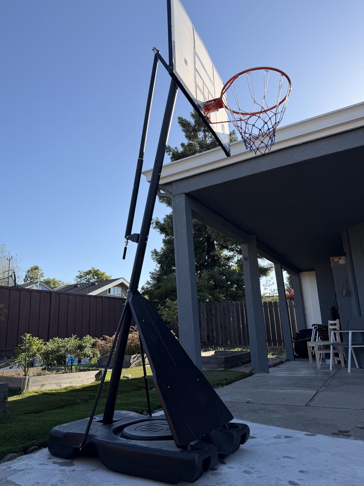 TONBUX Basketball Hoop Outdoor 44/48/54 Inch PC Backboard, 10FT Adjustable Basketball Goal, Portable Basketball Hoop for Kids/Teens/Adults in Backyard, Driveway and Indoor customer photo 2