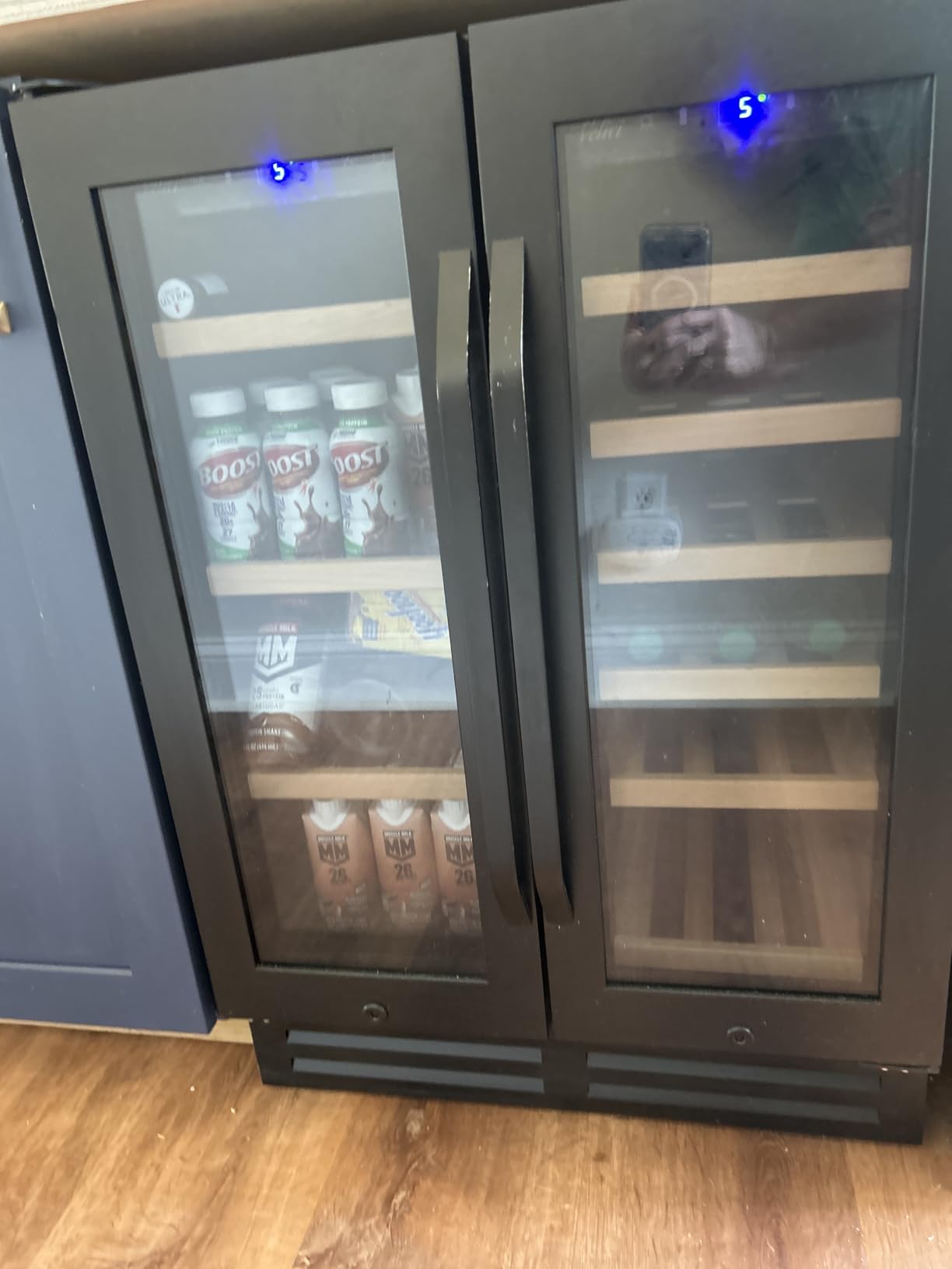 24 Inch Outdoor Refrigerator for Patio with Wheels-Under Counter Dual Drawer Beverage fridge with Stainless Steel Door, Built-In/Freestanding Drink Cooler for Outdoor/Indoor, Weatherproof, Black customer photo 2