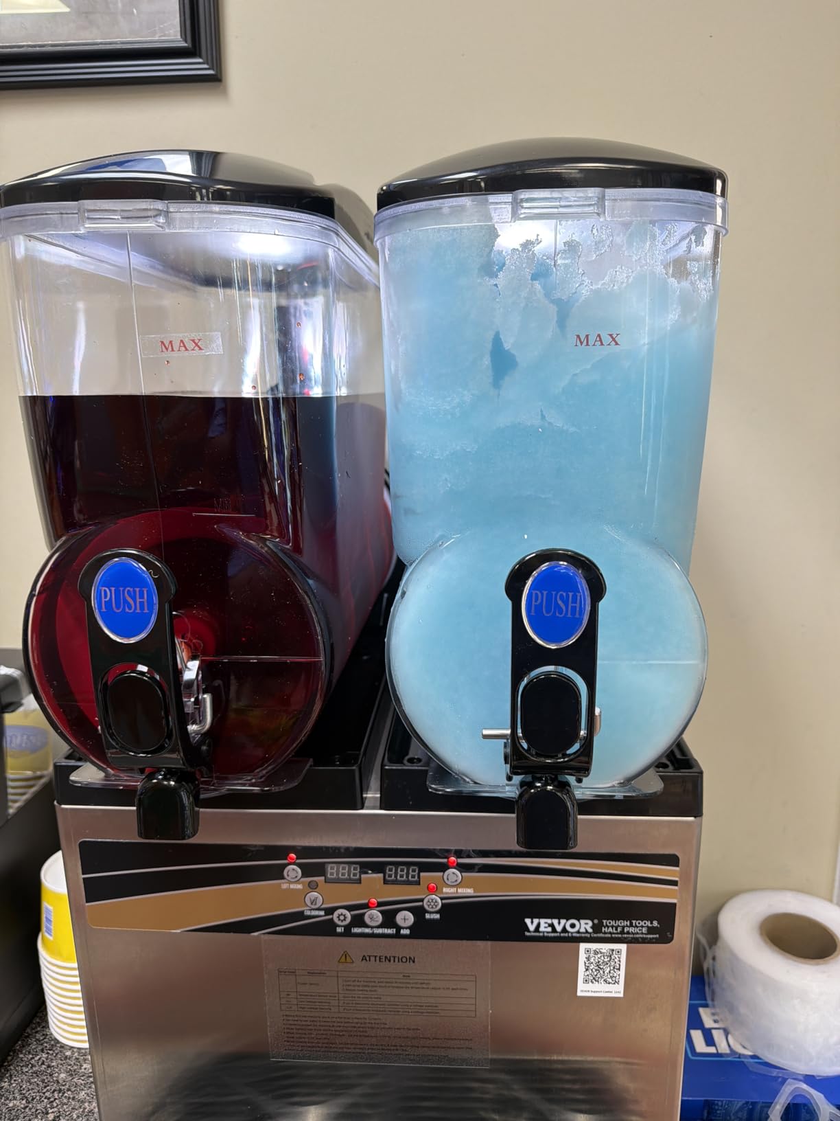 Commercial Slushy Machine, 15Lx2 Double Tank Margarita Machine, 120 Cups Stainless Steel Margarita Smoothie Frozen Drink Machine, Slushie Machine for Party Restaurants Cafe Bars customer photo 2