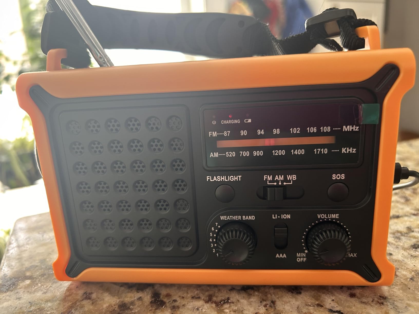 Solar Radio Emergency Hand Crank 12000mAh with Clear Signal, AM FM NOAA Weather Radio Battery Operated with 2-Mode LED Flashlight Cell Phone Charger Dual Outputs SOS customer photo 2
