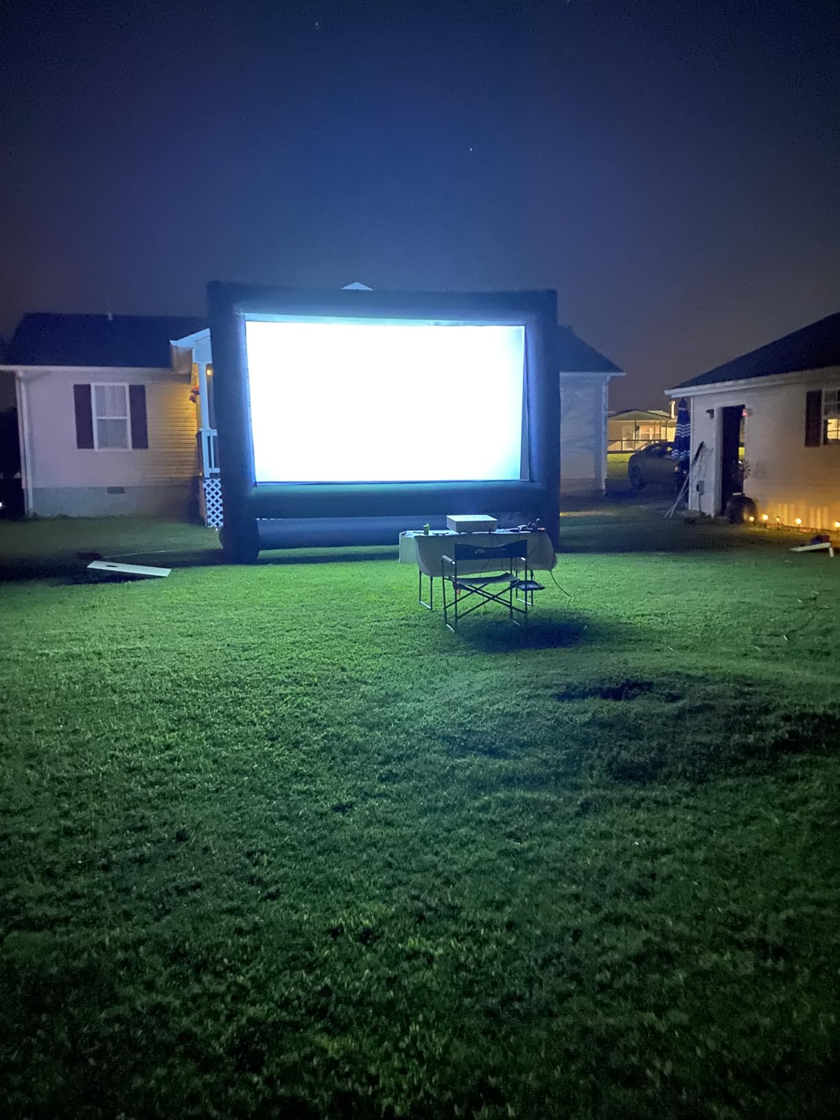 16 Feet Inflatable Projector Screen Outdoor Inflatable Movie Screen with Blower Carry Bag - Front and Rear Projection Blow Up Screen for Backyard Movie Night Pool Party customer photo 2