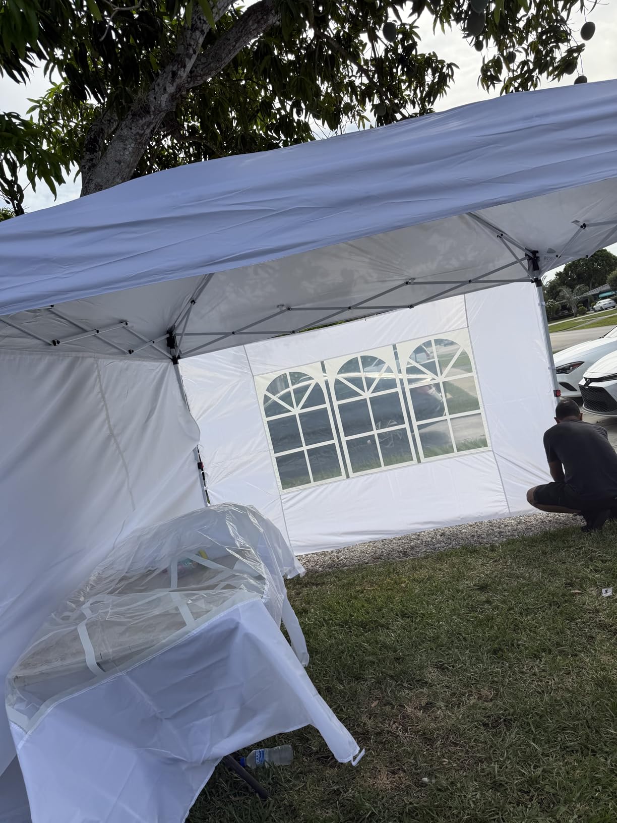 COBIZI Canopy 10x20 Pop Up Canopy Tent with 6 Sidewalls, One Push Party Tents for Parties Outdoor Wedding Waterproof Gazebo Commercial Event Tent with Sandbags, White customer photo 2