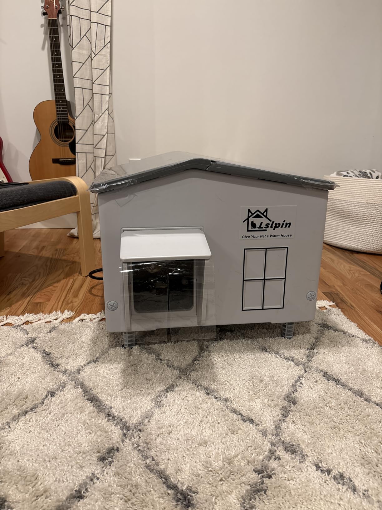 Indestructible Heated Cat House for Outside Cats Winter, Weatherproof & Insulated & Elevated Feral Cat House with Escape Door, Outdoor Indoor Cat Shelter for Stray Barn Cat 17.7x17.7x17.5 customer photo 1