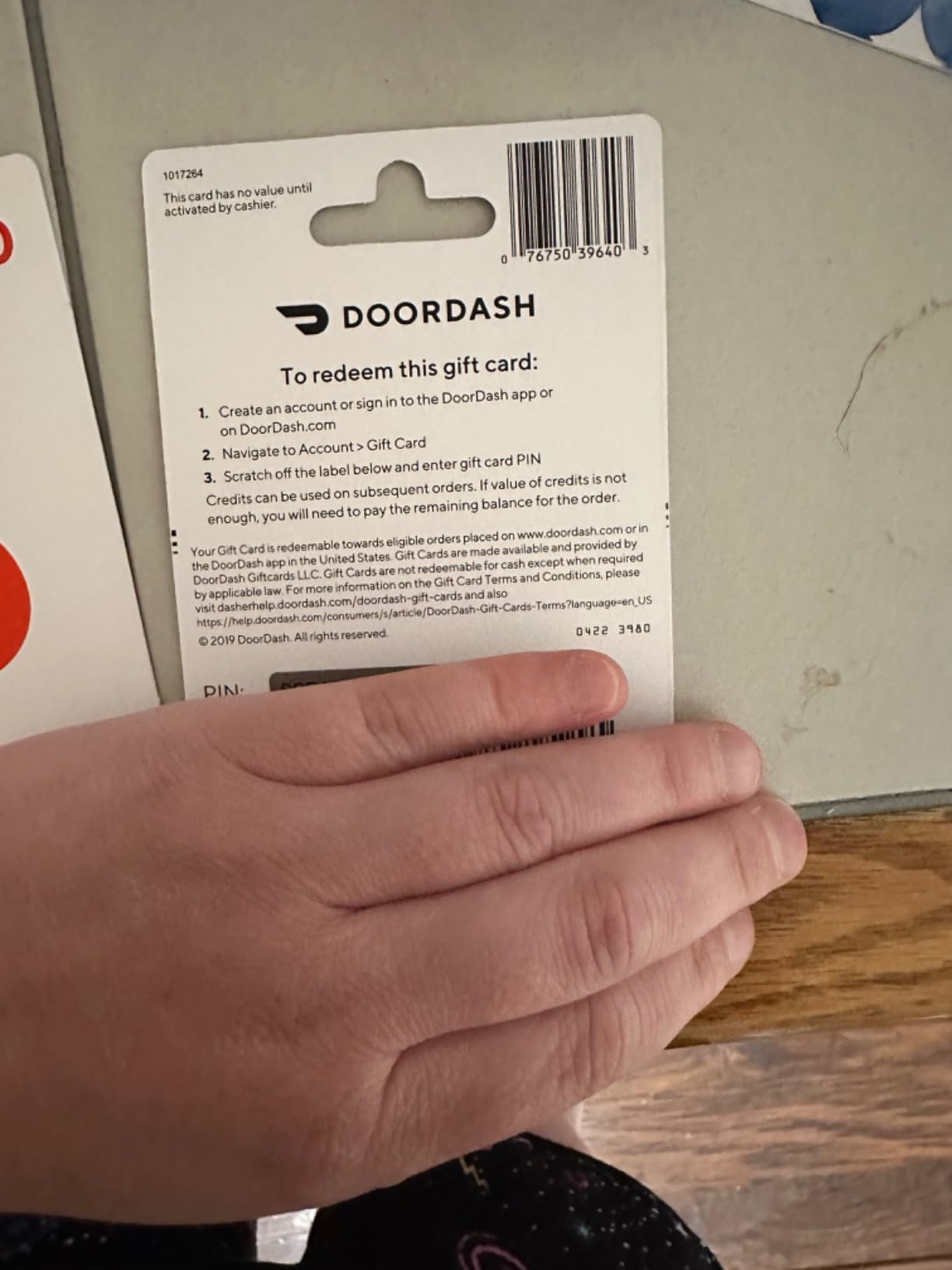 DoorDash Physical Gift Card - $50 customer photo 2