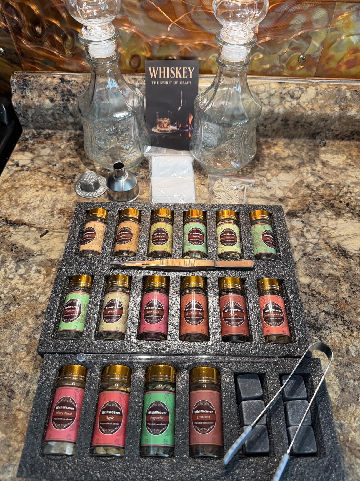 Alcohol Infusion Kit, 16 Natural DIY Whiskey Making Kit for Infusing Bourbon, Rye, Gin, Vodka, Tequila, Rum with Custom Botanicals, Perfect Alcohol Infusion Kits Stocking Stuffers for Men, Dad, Husband customer photo 2