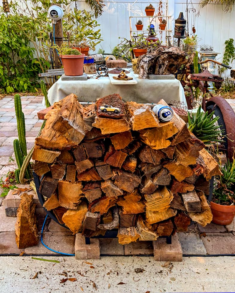 facka 40 Inch Heavy Duty Firewood Rack Outdoor with Cover, Waterproof Log Storage for Fireplace, Indoor & Outdoor Metal Wood Holder, Rustproof customer photo 1