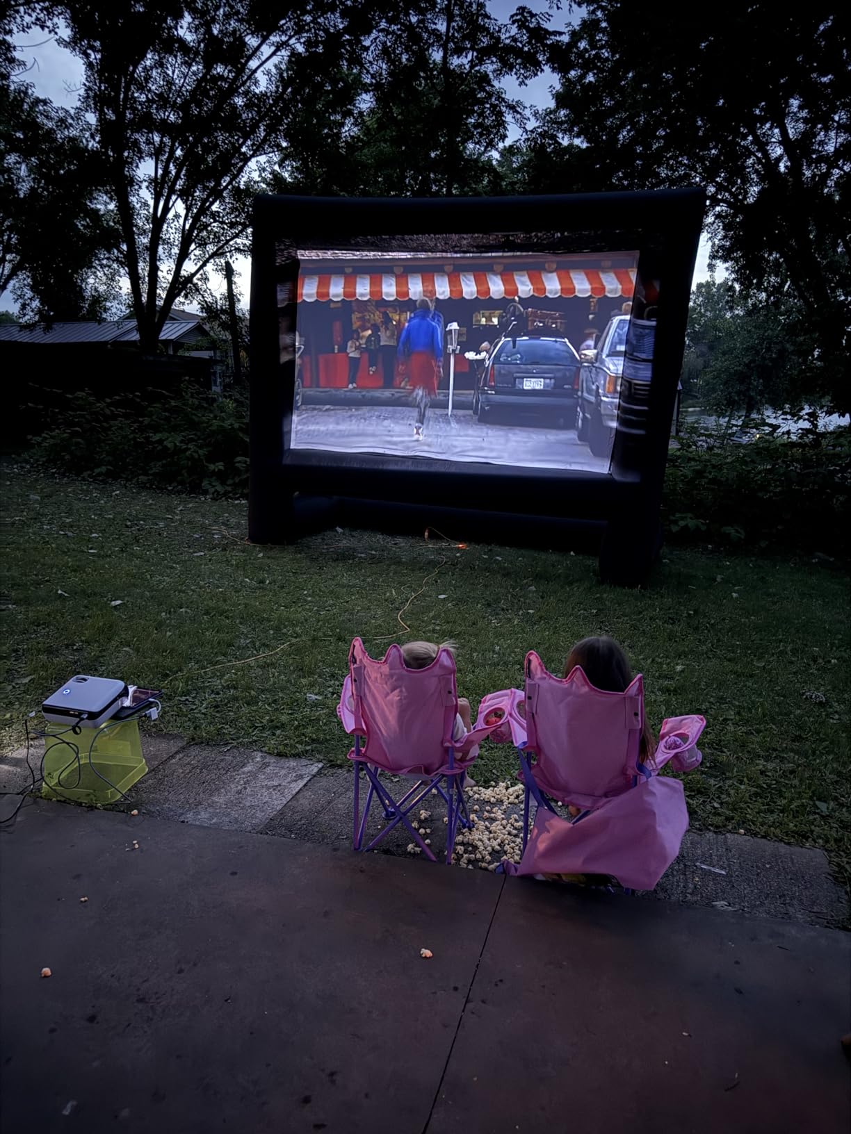 GYUEM 21FT Inflatable Projector Screen - Outdoor Movie Screen Blow Up for Movie Parties Backyard Outside with Air Blower and Carry Bag, Front and Rear Projection customer photo 1