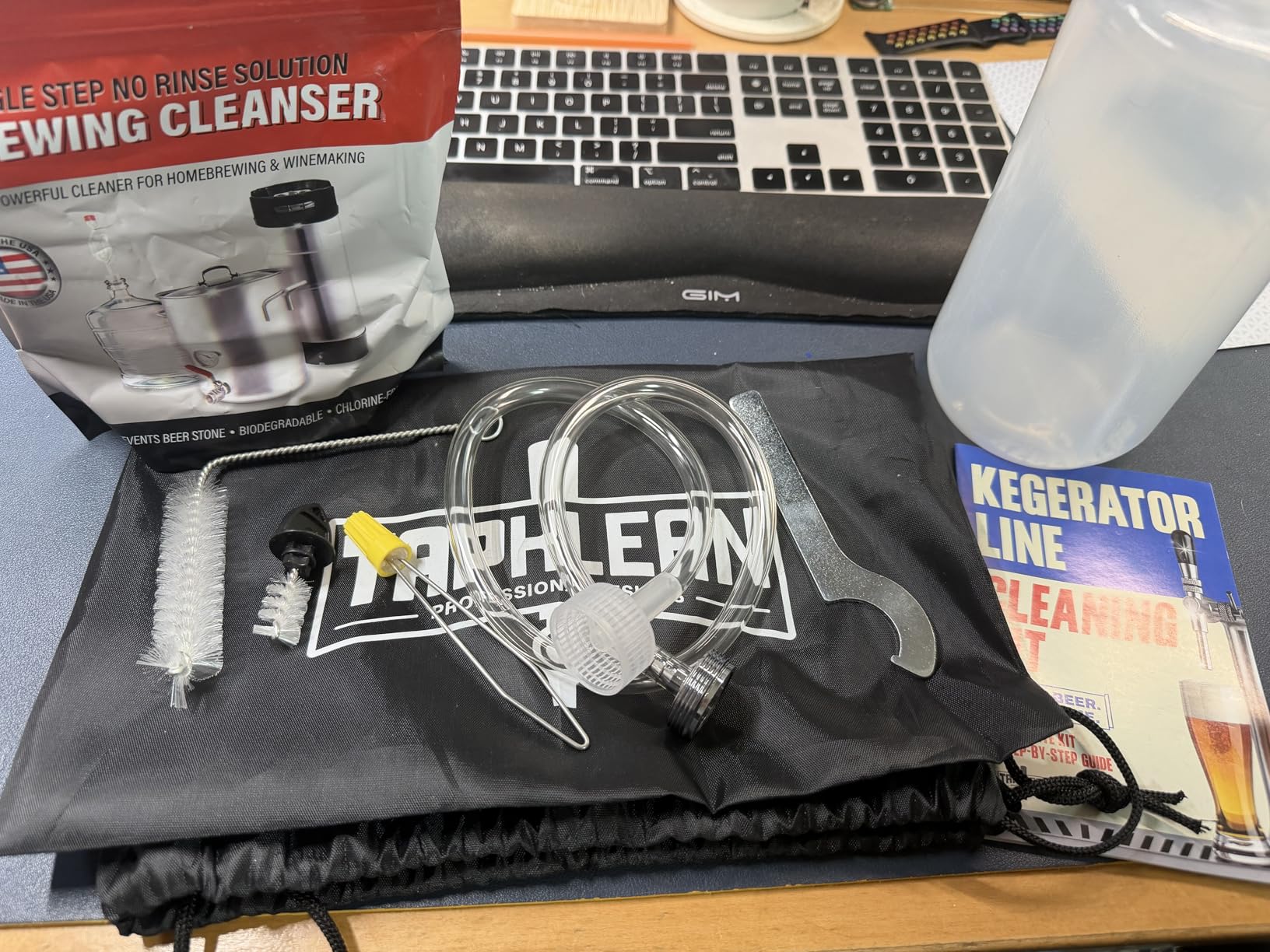 Kegerator Cleaning Kit with 1 LB Beer Line Cleaner Made in USA - 30+ Uses, Complete Keg Cleaning Kit with Metal Coupler, Squeeze Bottle, Wrench, Detailed Instructions, Storage Bag & Beer Tap Brush customer photo 2