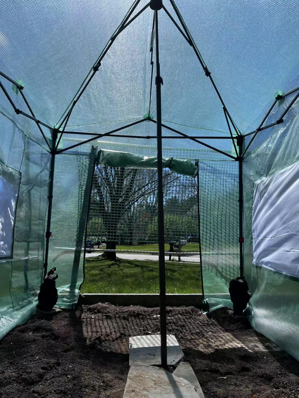 CROWN SHADES 8x6 Walk-in Greenhouse, Pop Up Portable Greenhouse with Center Lock One Push Instant, Outdoor Greenhouse Kit with Roll-Up Door, Mesh Windows & Adjustable Height for Backyard Garden customer photo 1