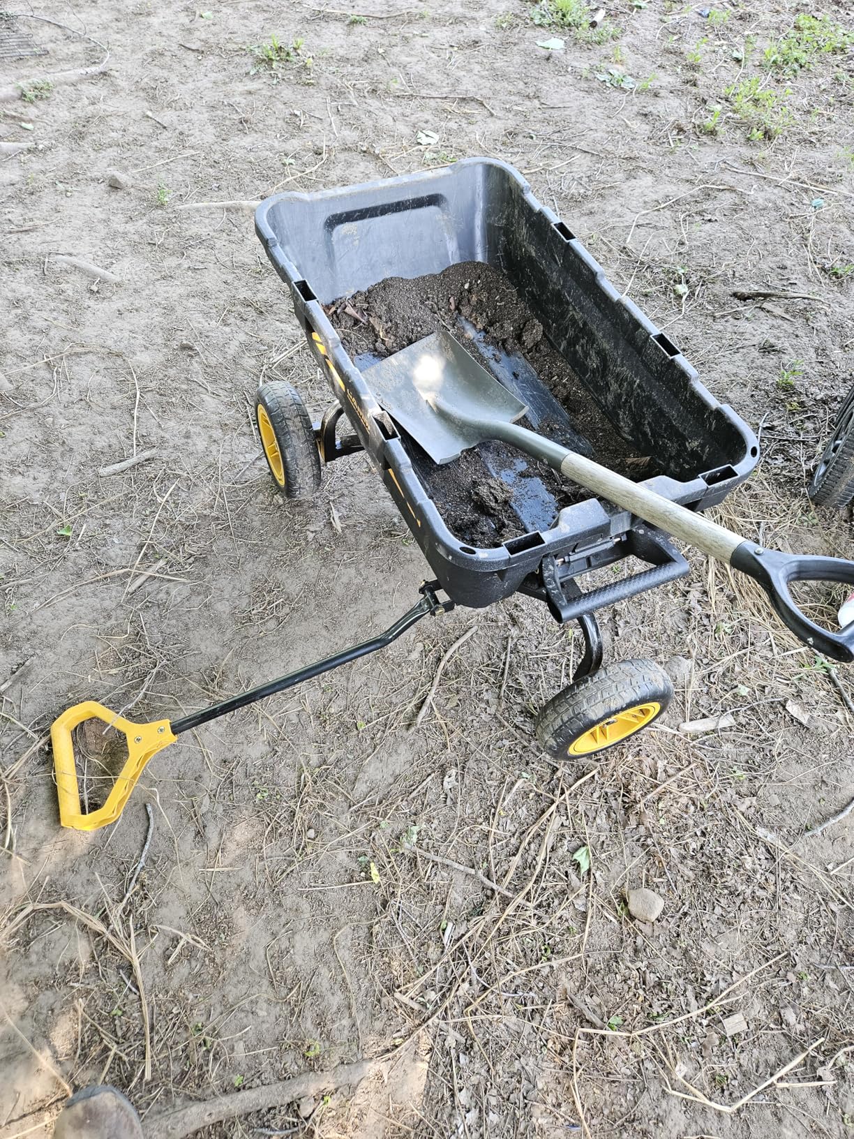 CAMMOO 10in NO-FLAT TIRES 900lb Heavy-Duty Garden Dump Cart DIY Expandable Capacity Over 4 Cu.Ft. Utility Wagon with Quick-Release Dumping & Prime Grade 100% Virgin Polypropylene-Not Recycled Material customer photo 2