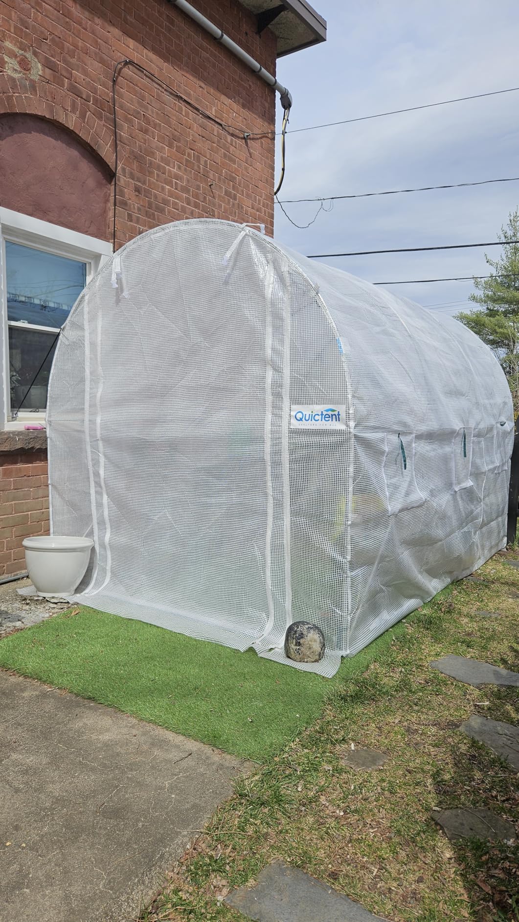 Quictent 10x7x7 FT Essential Greenhouse for Outdoors, Portable Walk-in Tunnel Hoop House with 6 Screen Windows & Zipper Door, Heavy Duty Frame for Garden Plant Vegetable, White customer photo 2