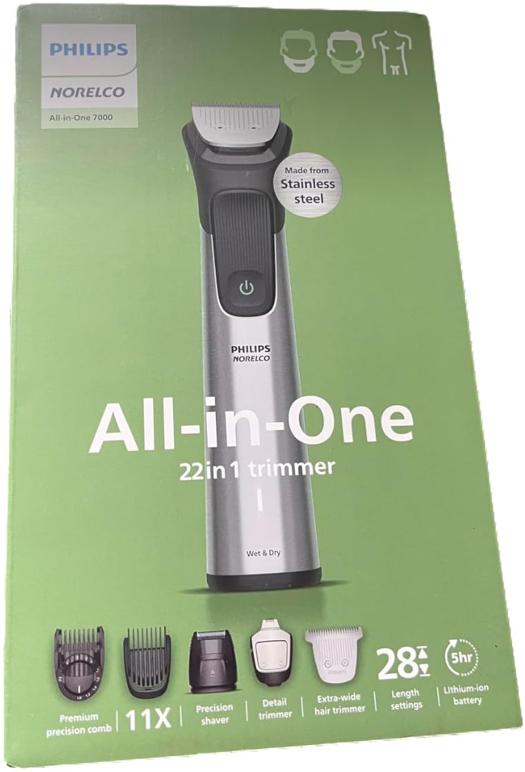 Norelco Philips All-in-One 7000 Series 22-Piece Trimmer - Electric Shaver and Clipper for Face, Beard, Head & Body, Self-Sharpening Full Metal Blades, 28 Length Settings (0.5-16 mm), MG7975/49 customer photo 1