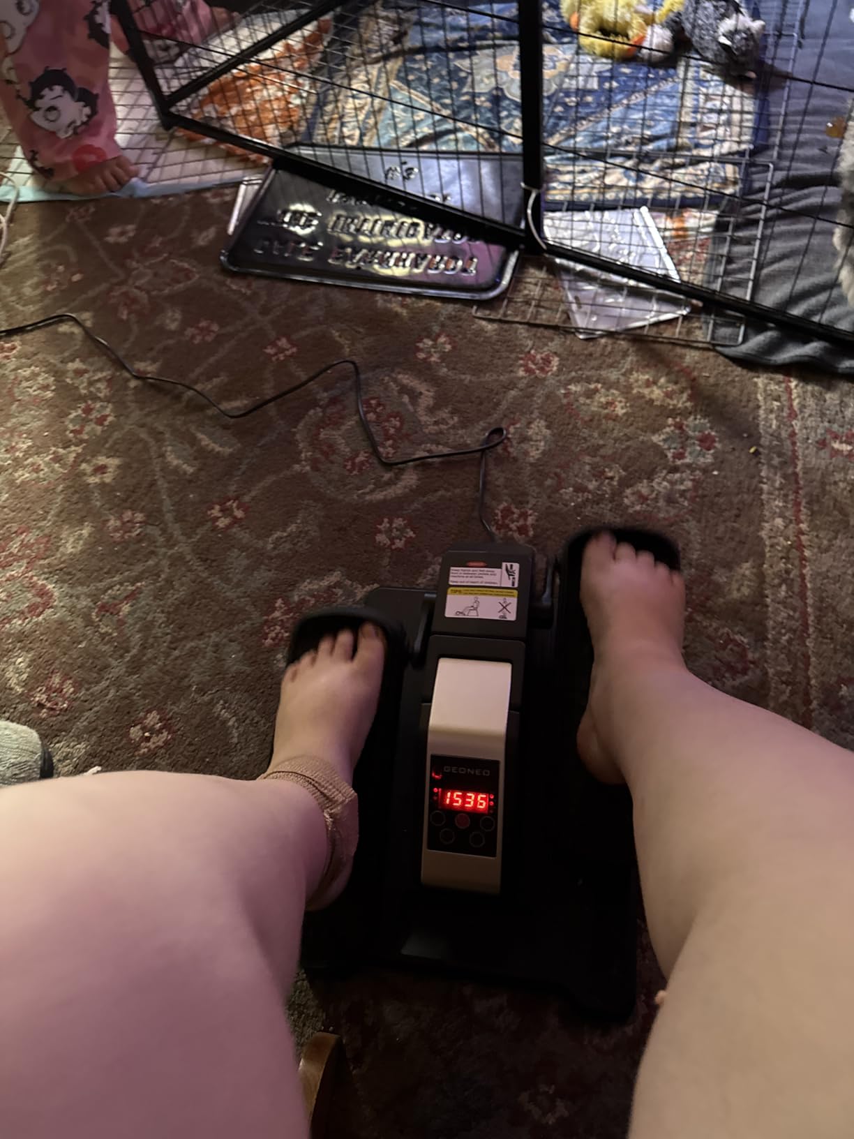 Under Desk Elliptical Machine, Electric Elliptical Leg Exerciser for Senior, Quiet and Compact Electric Seated Pedal Exerciser for Home with Monitor, Remote Control and 12 Adjustable Speeds customer photo 1