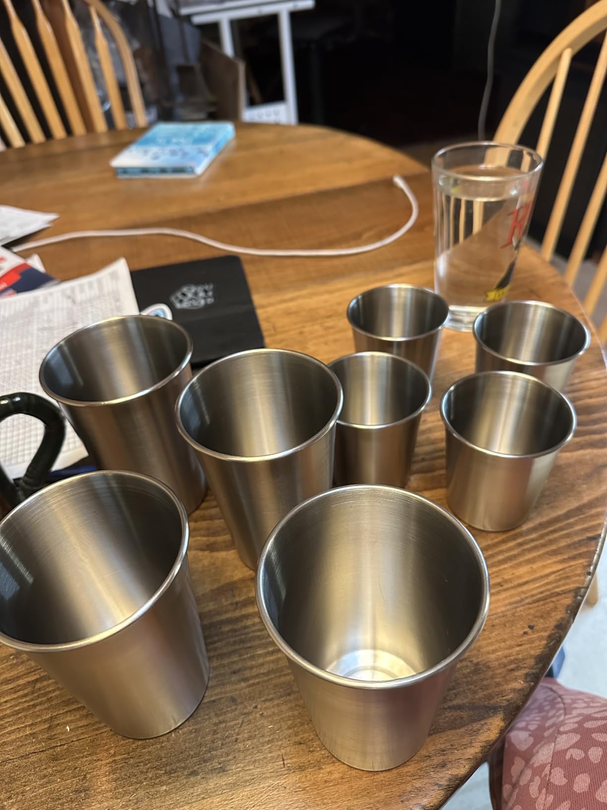 Stainless Steel Cups & Pint Tumblers Set of 8 - 4 Pack 8 oz + 4 Pack 16 oz Stackable, BPA Free Unbreakable 304 Metal Drinking Glasses for Children & Adults, Indoor Outdoor Picnic Travel Camping customer photo 2