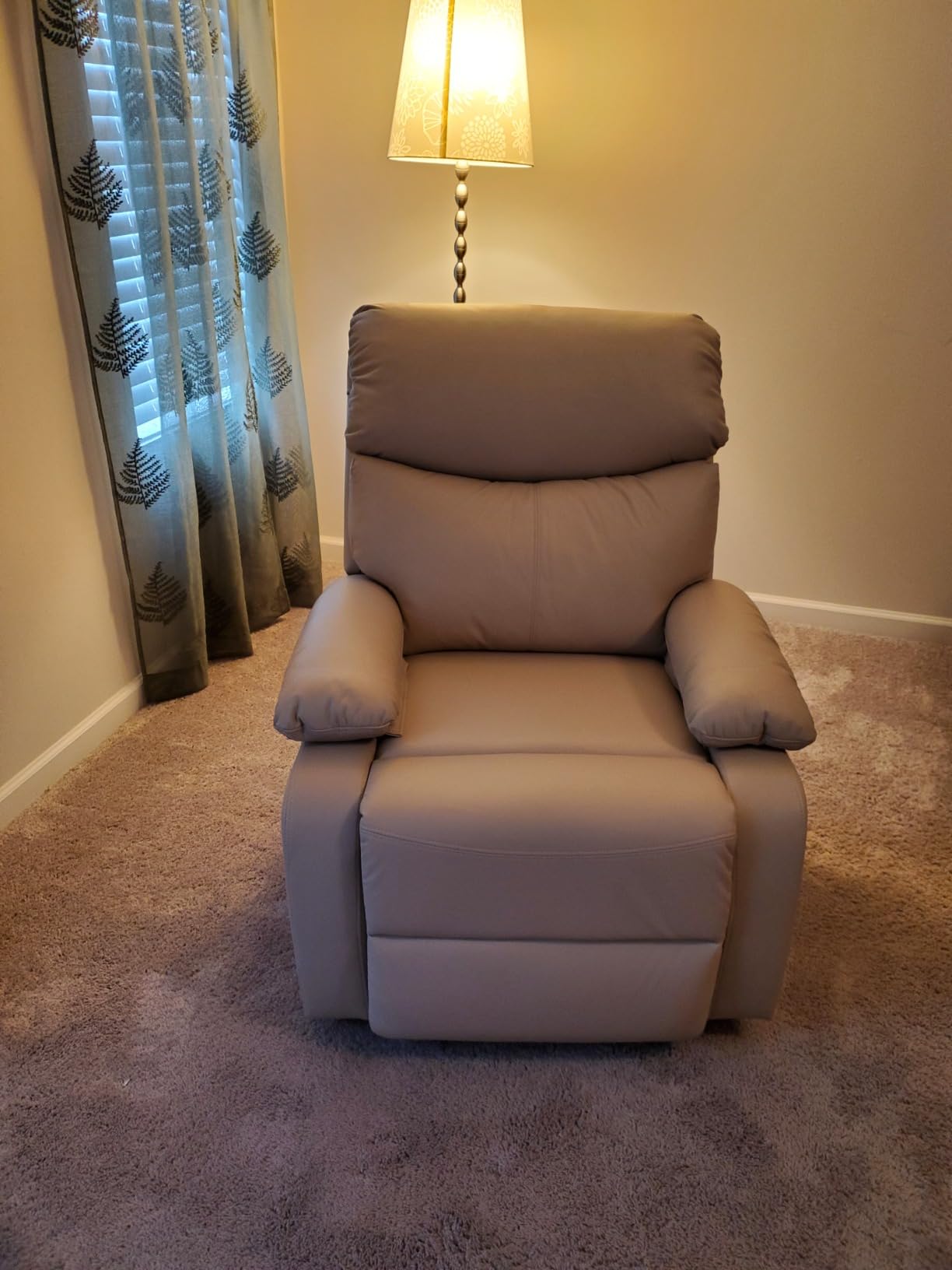 Swivel Rocker Recliner Chair, Rocking Chair, Small Swivel Recliner for Small Spaces, Living Room, RV(Dark Grey) customer photo 2