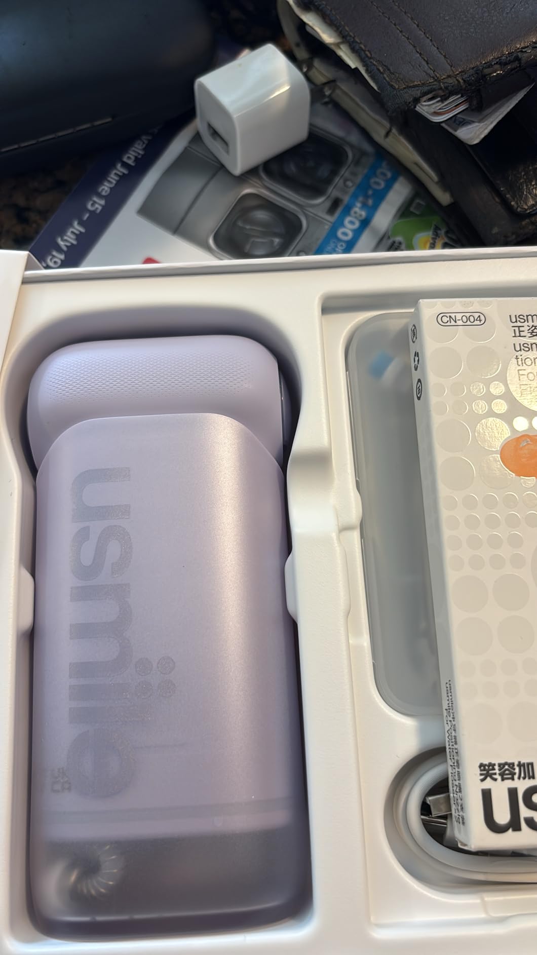 usmile C10 Portable Water Flosser for Travel - 95-Day Battery, 4 Modes, 360 Degree Nozzle, 180ml Tank, IPX7 Waterproof, Dentist-Recommended for Braces, Implants & Sensitive Gums (Purple) customer photo 1
