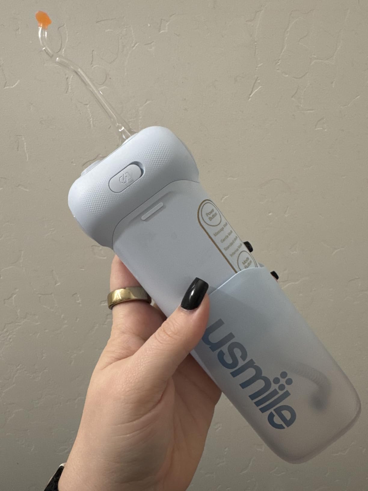 usmile C10 Portable Water Flosser for Travel - 95-Day Battery, 4 Modes, 360 Degree Nozzle, 180ml Tank, IPX7 Waterproof, Dentist-Recommended for Braces, Implants & Sensitive Gums (Purple) customer photo 2