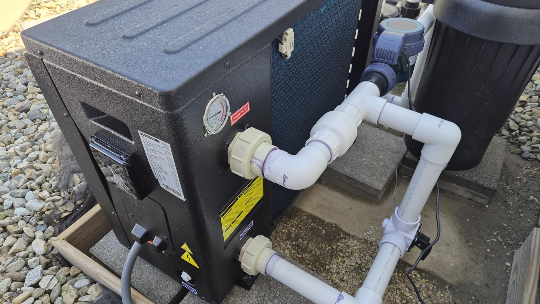 MICOE 35,000 BTU Pool Heat Pump, Smart Electric Air Source Heat Pump Heater for Up to 12,000 Gallon Above Ground & Inground Pools, App Control, Heating & Cooling, 220-240V customer photo 1