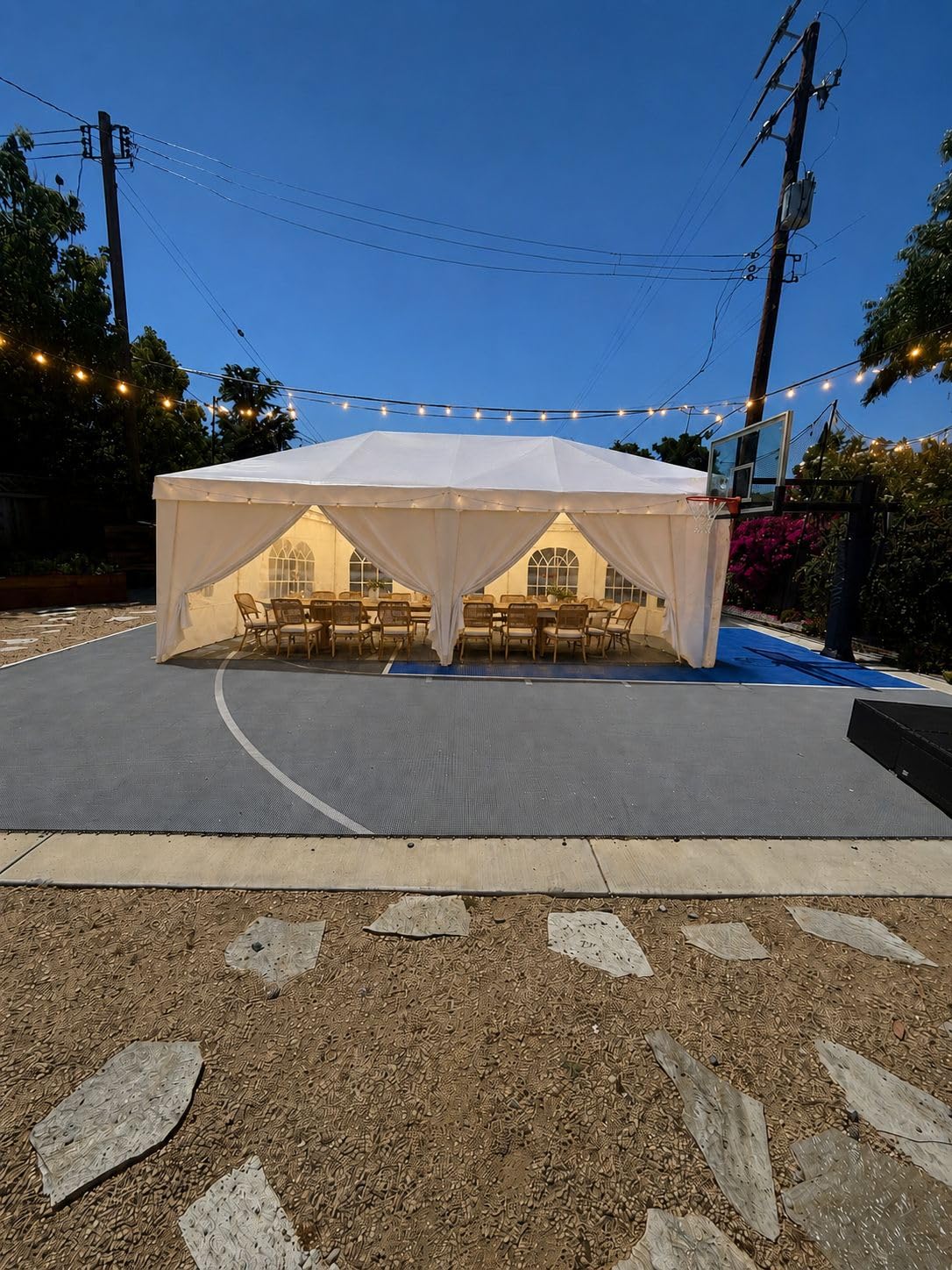 Aoxun 10x20 Pop Up Canopy Tent with 6 Sidewalls, Party Tent, White customer photo 2