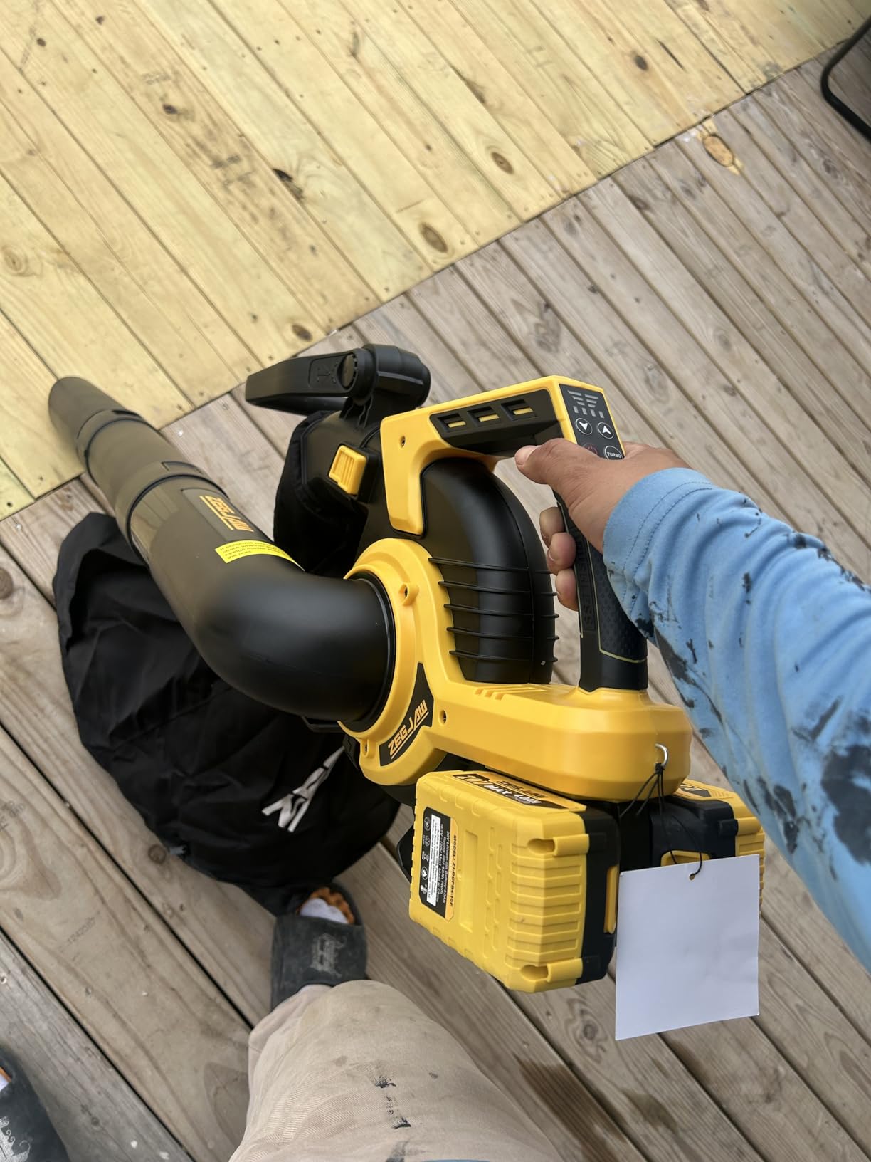 ZEGJAW 40V Cordless Leaf Blower & Vacuum, 3-in-1 Leaf Vacuum Mulcher with Bag, 360CFM 5-Speeds Brushless Battery Operated Leaf Blower for Lawn Care with 2 x 4.0Ah Battery & Charger Included customer photo 1
