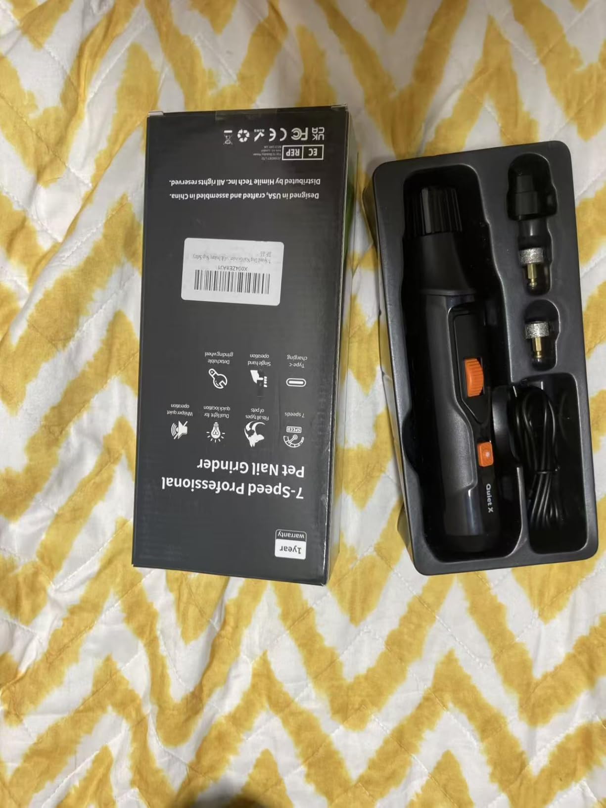 Quiet X 20dB Whisper-Quiet Dog Nail Grinder, No Vibration, 16000 RPM Constant Power Dog Nail Trimmer, Dual LED Lights, 7-Speed, Soothing Low Frequency Sound, for Small Medium Large Dogs customer photo 2