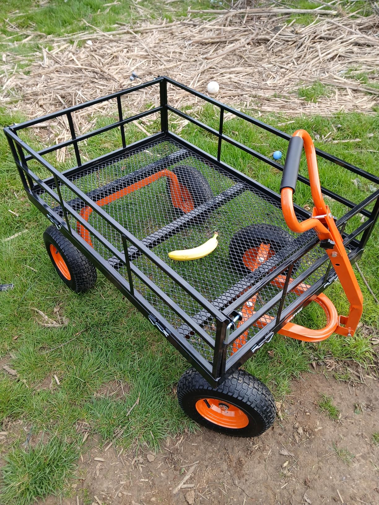 GarveeLife Heavy Duty Steel Garden Cart, 500 LBS Capacity 3 in 1 Pullable Garden Wagon with 10 in Wheels, for Gardening Soil, Tools, and Plant Transport customer photo 2