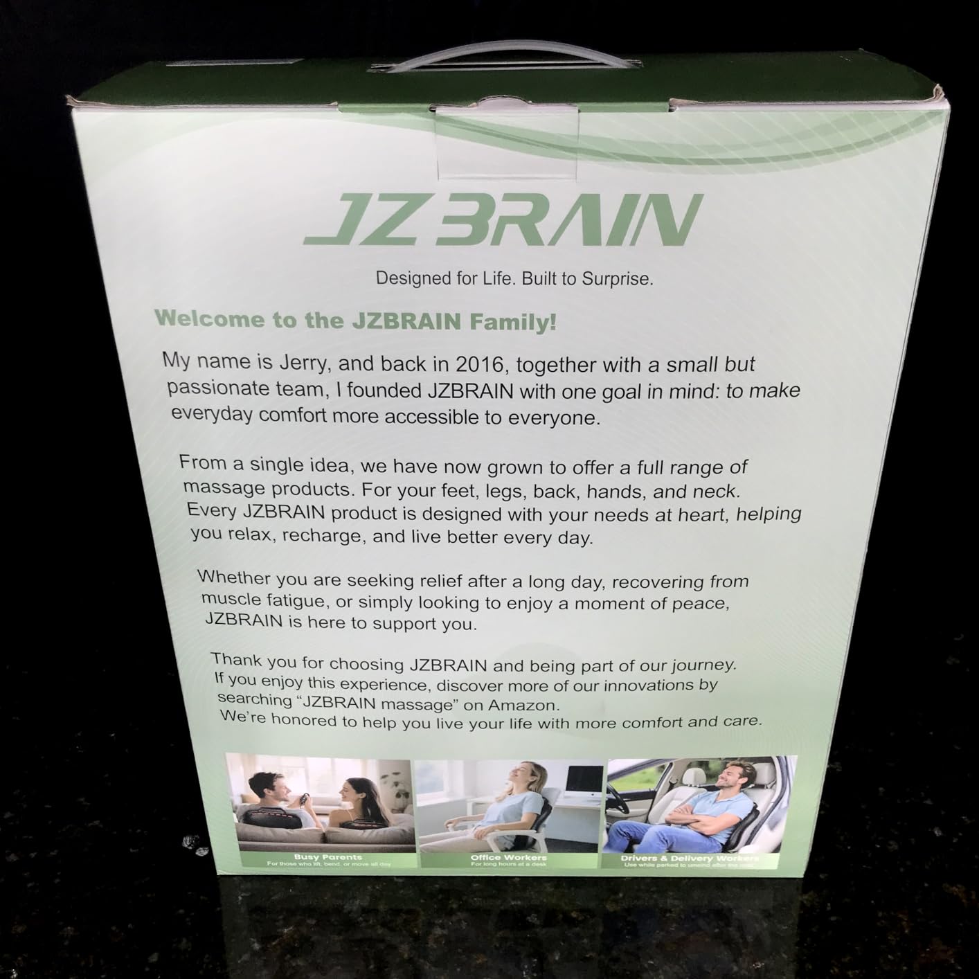 JZBRAIN Shiatsu Back Massager with Heat: Up and Down Rolling Massage - Electric Back Massager for Pain Relief Deep Tissue - Heated Lower Back Massager for Office, Home, Car Use customer photo 1
