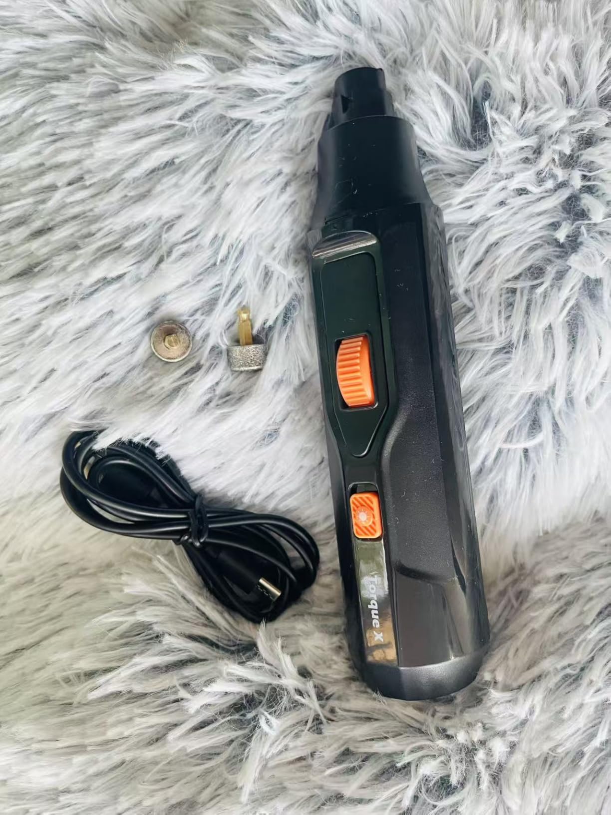Torque X +30% Power Professional Dog Nail Grinder - Ultra-Quiet 30dB Dog Nail Trimmers, Powerful 7-Speed 16,000 RPM Motor (20k Force), Dual LED Lights, 12H+ Runtime, 3 Diamond Bits & Dust Cap customer photo 2