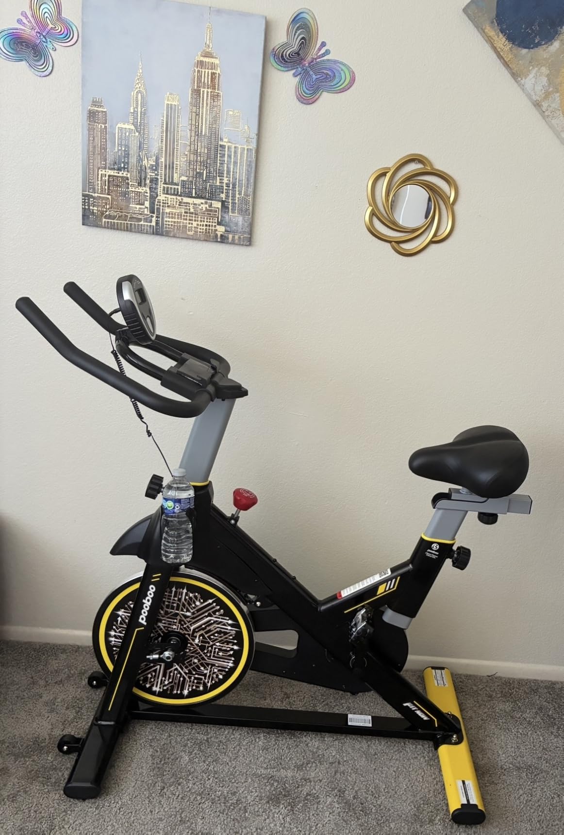 pooboo Magnetic Exercise Bike, Indoor Cycling Bike with Self-Developed App, Quiet Indoor stationary bikes with 330lbs Weight Capacity Comfortable Seat, Tablet Mount and Fitness Courses for Weight Loss customer photo 1