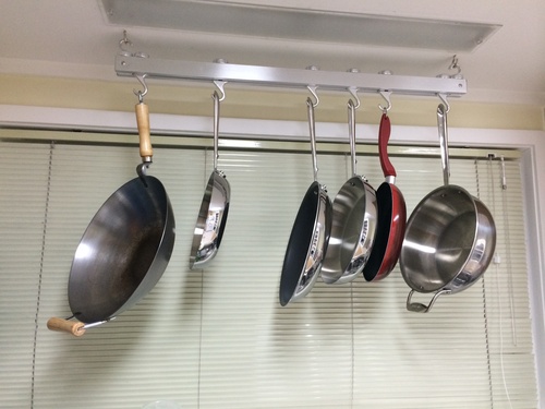 Hanging Pot Rack, 36 inch, Natural customer photo 2
